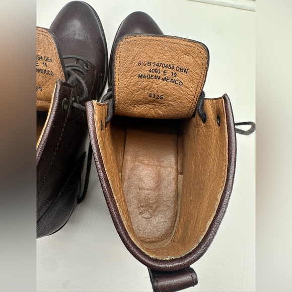 Frye Carson Lace Up Ankle Boots in Dark Brown 6.5 B, Frye Brown Booties - Picture 10 of 14